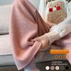 Women's High-Waist Fleece-Lined Wide-Leg Pants - Soft, Knitted, Loose-Fit for Autumn/Winter.