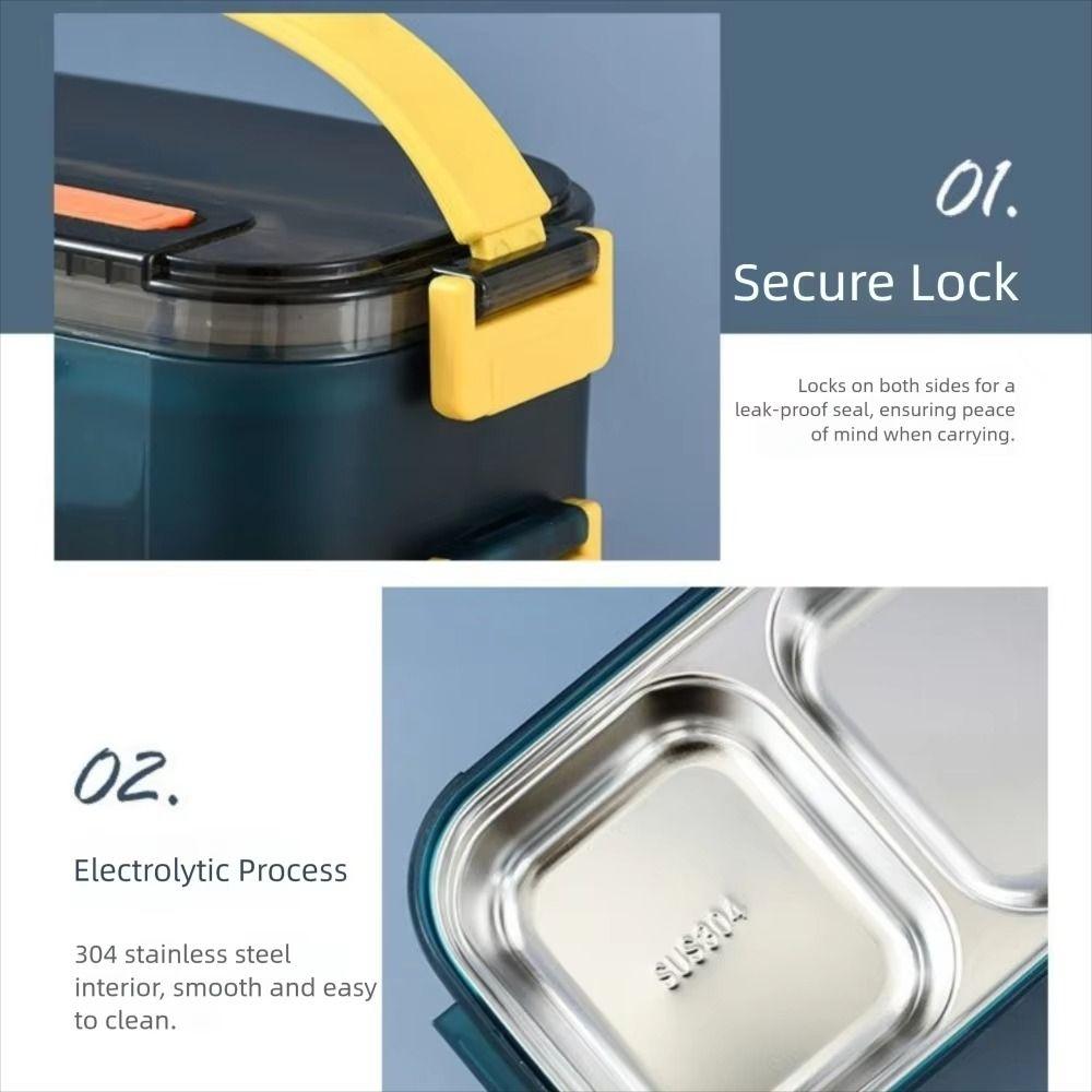 Sealed Design Portable Insulated Lunch Box 2 Layer Food Snacks Box Food Storage Container  Canteen