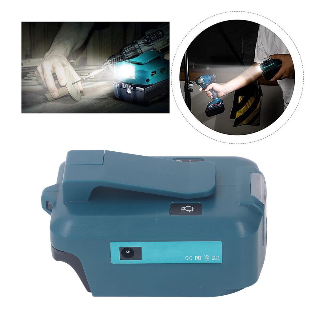 Battery Adapter with LED and Belt Clip USB Type C 12VDC Output Lithium Battery Converter for BL1518 