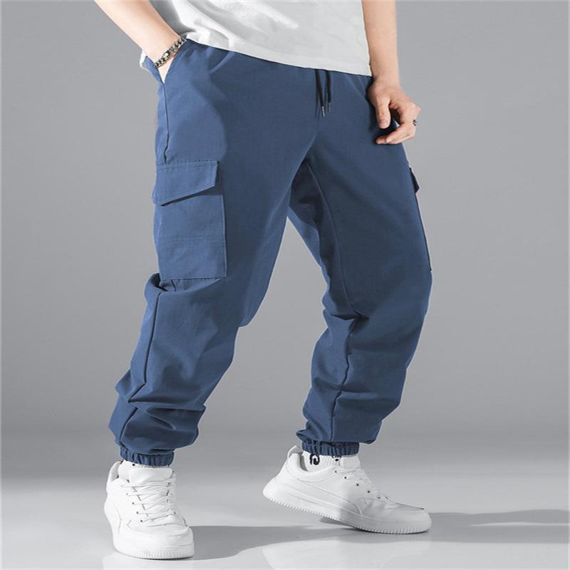 Men's Casual Cargo Pants Workout Joggers Sweatpants Hiking Drawstring Tactical Sports  Pants with Pockets Loose Athletic Trousers for Men
