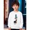 European sizes Kids' Stylish Round-Neck Pullover, Long-Sleeve Top, Featuring a Astronaut Print, Suitable for Casual Wear And Outdoor Activities