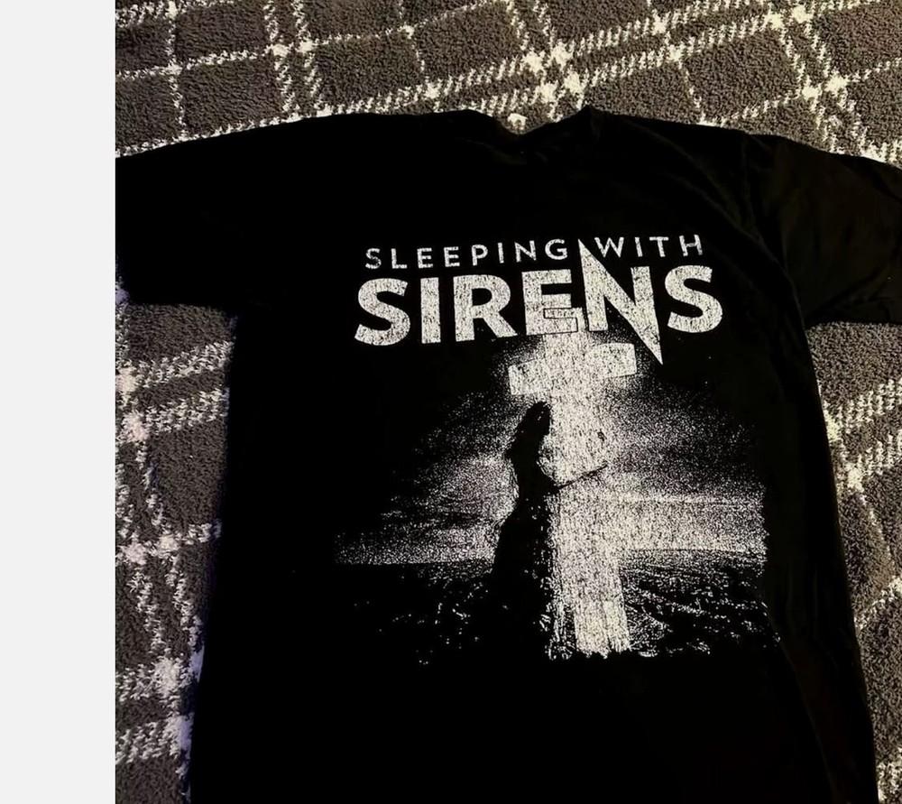Hot Sleeping With Sirens Band Full Size Black 100_ Cotton Shirt Unisex T-Shirt XXXXL