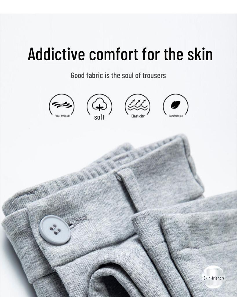 Petite Women's High Waist Loose Straight Leg Pants - Spring/Autumn Grey Suit