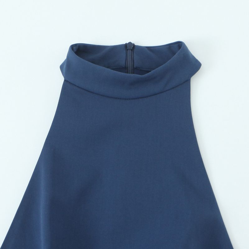 Kaslead New Women Clothes Western Style Fashion Simple Neck Collar Short Dress 8685555
