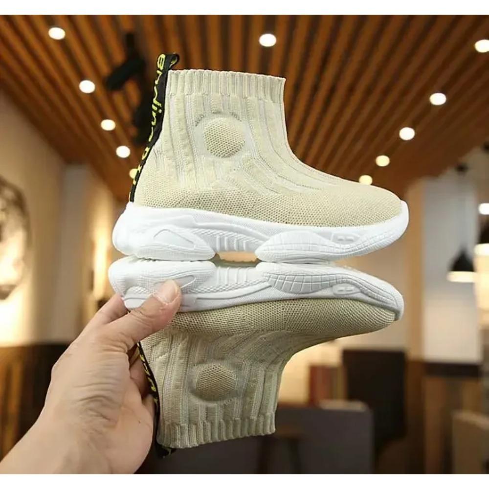 

Black Children Sock Sneakers For Girl Baby Sneakers Spring Autumn Fashion Mesh Toddler Boy Shoe Kids Casual Shoes black 26 бежевый