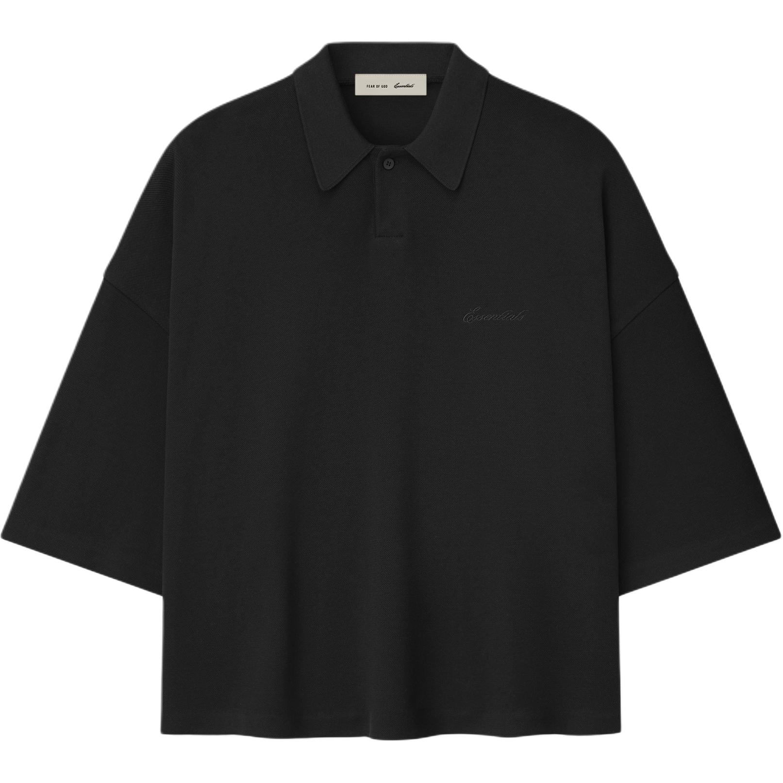 

Fear of God Essentials Signature 90s Cropped Polo Vintage Black Men Tops 125SP264421F XS
