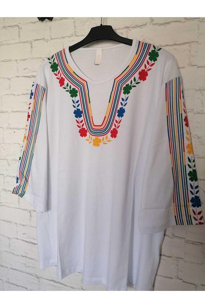 Damenbluse in großer Größe, perfekt für den Sommer, gekämmte Baumwolle, bequeme Bluse