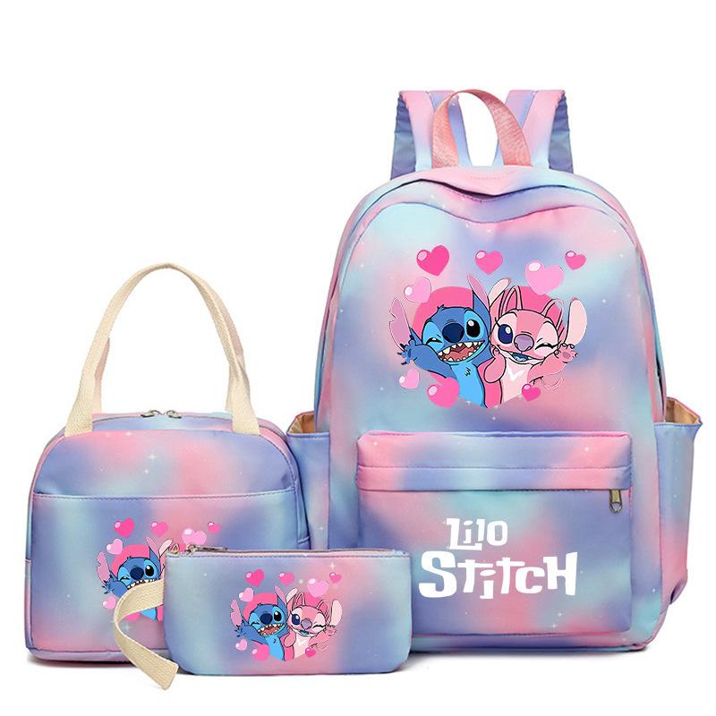 Cartoon Animation Schoolbag Large Capacity Primary And Secondary School Students Backpack Meal Bag Pencil Bag Three-Piece Set