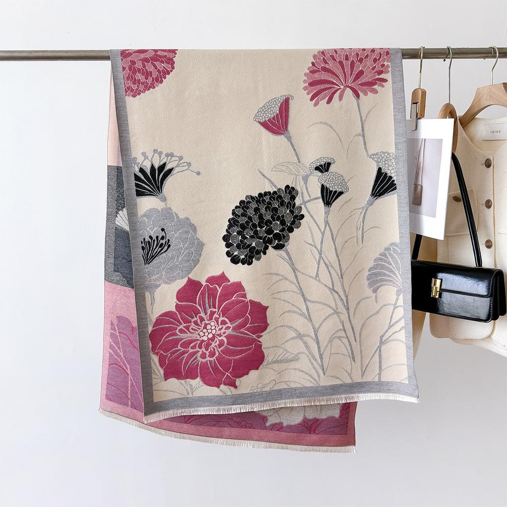 Neuer Damen Warmer Lotus Eleganter Schal Warmer Nackenschutz gegen Kalten Wind Hochwertiges Wickeltuch Weibliche Doppelseitige Foulard Schals