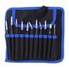 11Pcs Accuracy Tweezers Canvas Bag Set Stainless Steel Straight Ebow Anti Static Tool ESD(Tweezers