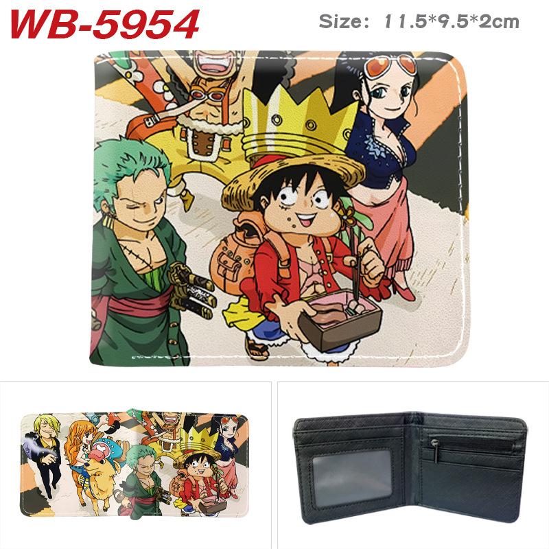 One Piece Anime Geldbörse Vollfarbdruck Zweifach faltbar Kartenhalter Studenten Anime Leder Geldbörse