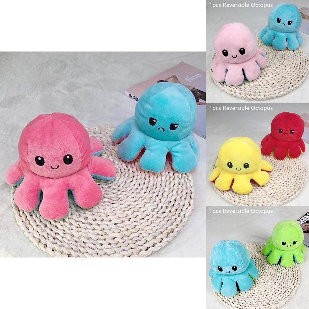 Adorable Double-sided Flip Reversible Octopus Plush Toy For Kids Soft And Cuddly Marine Life Stuffed Animal
