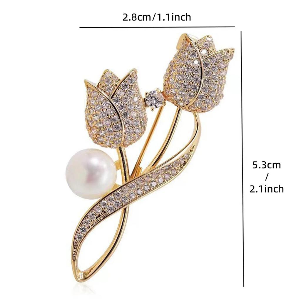 Stainless Steel Gold Color Flower Brooches Hypoallergenic Light Luxury Jewelry for Women, Daily & Party Summer Series