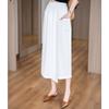 Women Thin Casual Calf Length Pants Girls Slim Fit Baggy Loose Slit Capri Pants Lady High Waisted White Coffee Black Mom Slacks