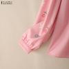 ZANZEA Women Round Neck Floral Print Long Sleeve Casual Blouse