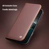 Case for IPhone 17 Pro Genuine Leather Flip Bracket Handmade Business Cover with Card Slots for IPhone 17 Pro Max/17Air