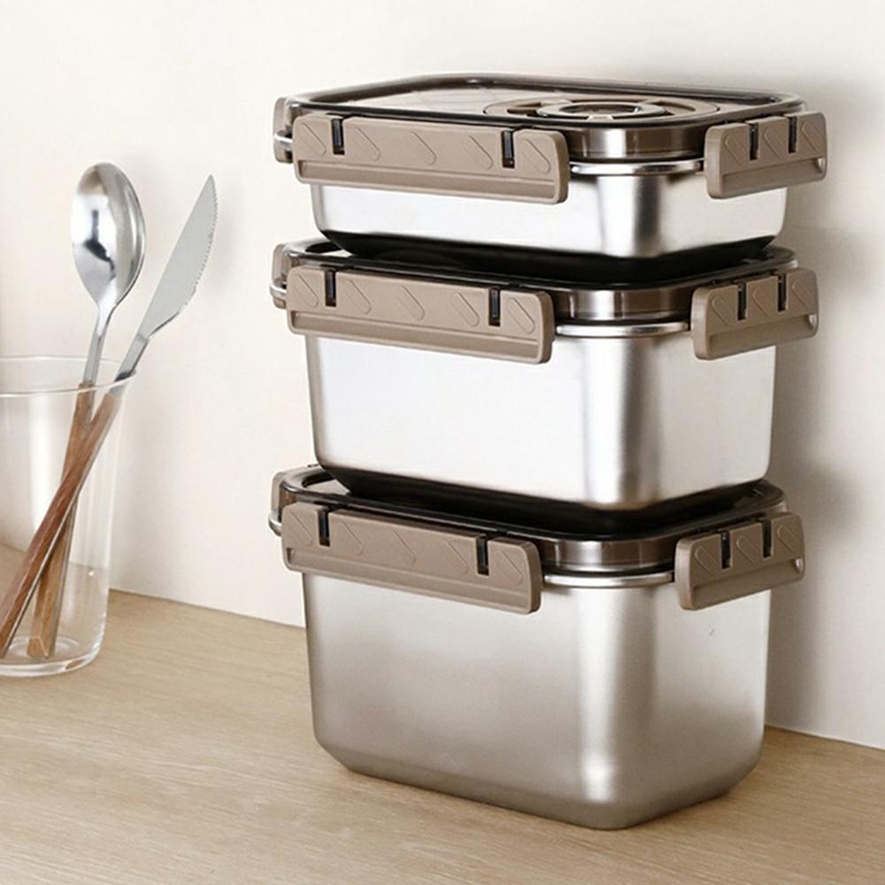 Stainless Steel Food Storage Container 1500ML Leak-Proof Salad Container with Lid (No FDA)