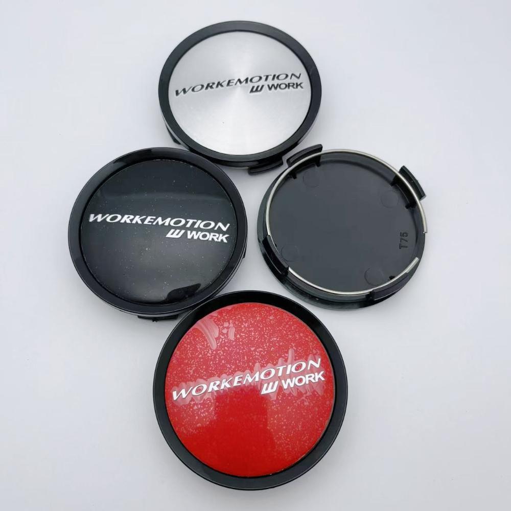 4pcs JDM 74MM ( 69MM I.D) W Work Emotion Logo Emblem Car Wheel Center Caps Car Accessories Wheels Hub Rim Hubcaps Cover Replace