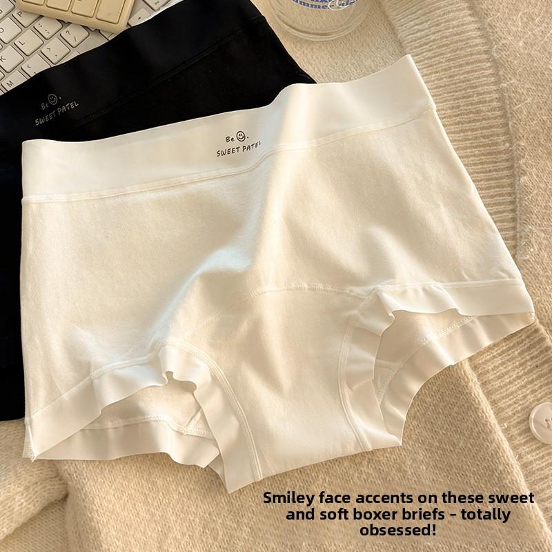 Ladies Spring Cotton 10A Antibacterial Extended Crotch Comfortable Mid Waist Flat Angle Briefs