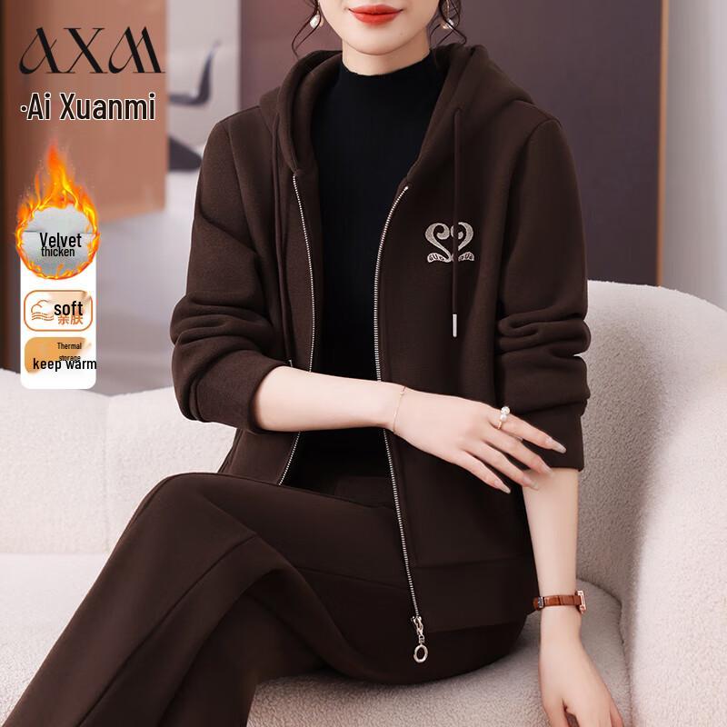 

Женский зимний плюшевый спортивный костюм AIXUANMI XL (110-120 lbs)