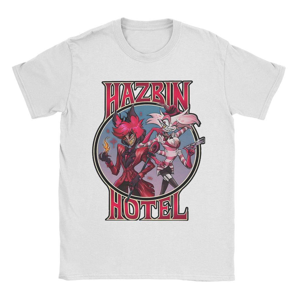 Hazbins Hotels Alastor Anime T Shirt for Men 100% Cotton Vintage T-Shirt O Neck Tee Shirt Short Sleeve Clothing Gift Idea