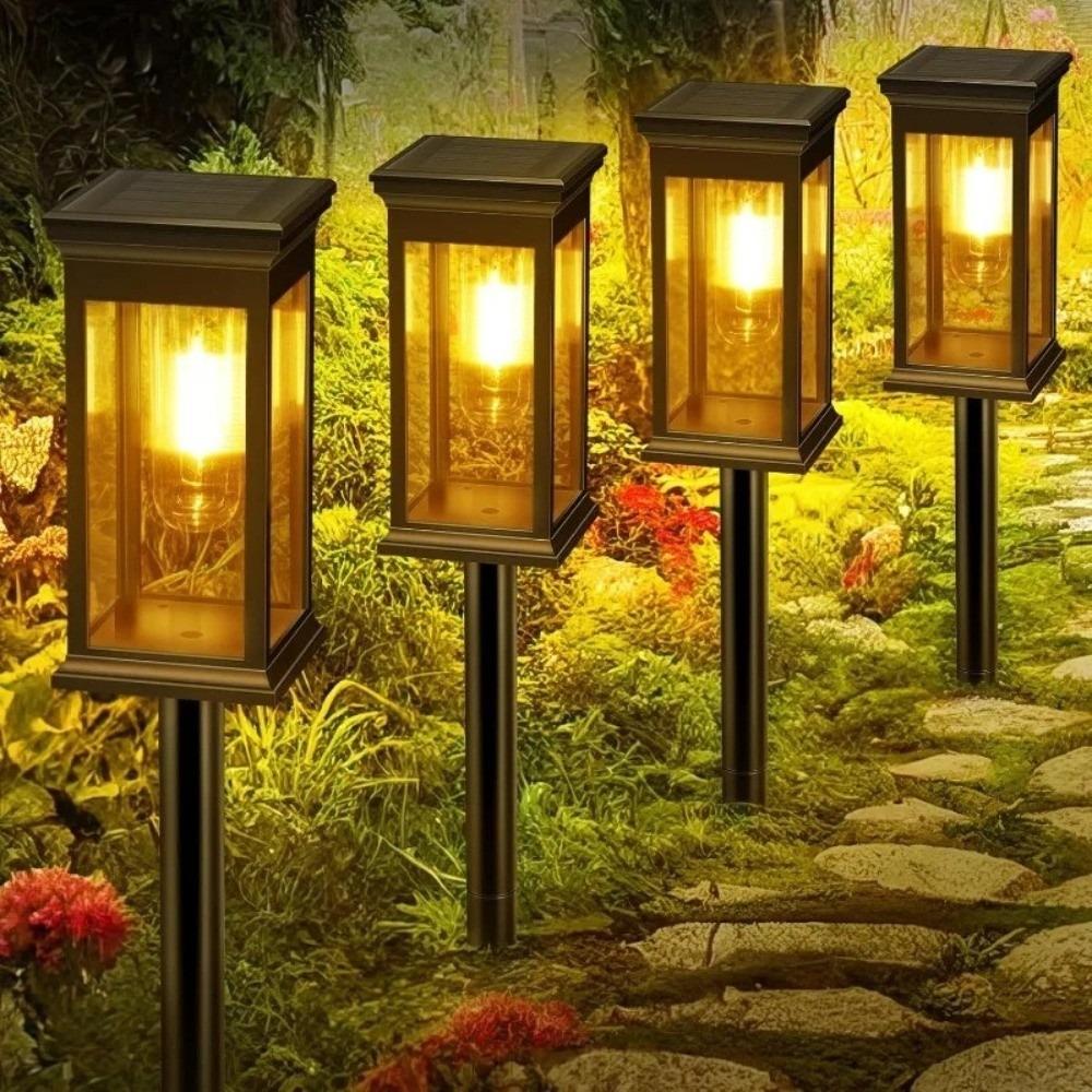 Warm White Light Solar Pathway Lights LED Lighting Retro Landscape Lights Ultra Bright Waterproof Lawn Lights Backyard Landscape