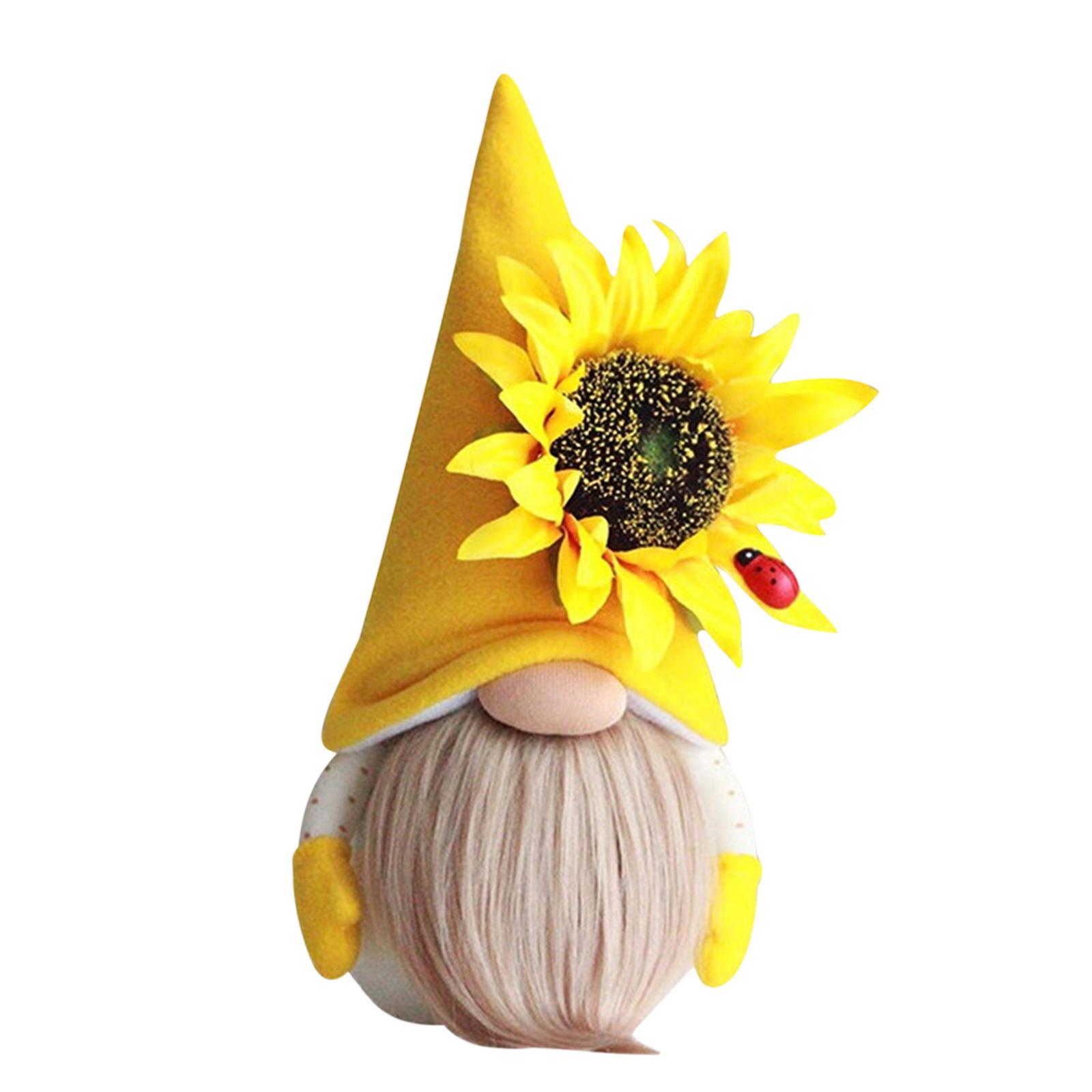 

Sunflower Navia Bee Elf Bumblebee Striped Gnome Scandinavian Home Dwarf Plush Beard Faceless Doll Window Desk Ornament жёлтый