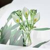 Glass Flower Decorations Mini Glass Flowers Handcrafted Glass Calla Lily Figurine Hand-blown Mini Flower Ornament for Home