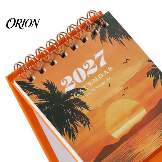 Spiral Bound Calendar 2026-2027 Mini Desk Calendar, 18 Months July 2026 To Dec 2027 Small Desktop Flip Floral Theme Standing with Twin-Wire Binding