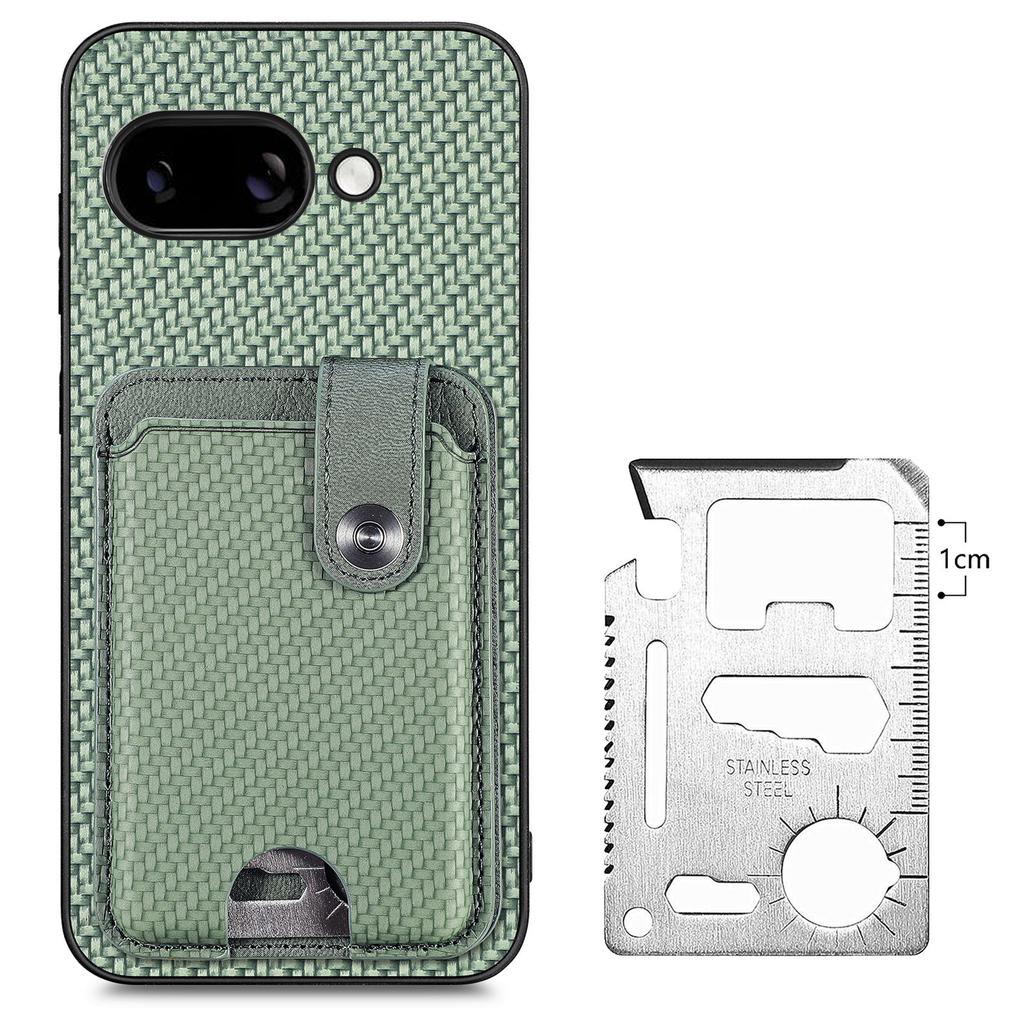 Etui na Google Pixel 9a z przegródkami na karty, podpórką, tylną obudową telefonu i narzędziem do kart