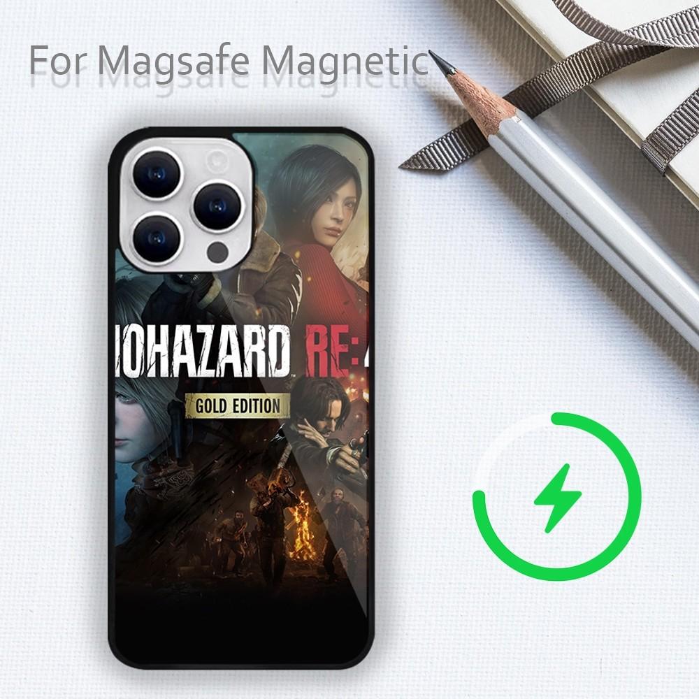 Pouzdro na telefon R-RESIDENT GAME E-EVILS 4 pro iPhone 15 14 13 12 11 Plus Pro Max Magsafe magnetické bezdrátové nabíjení