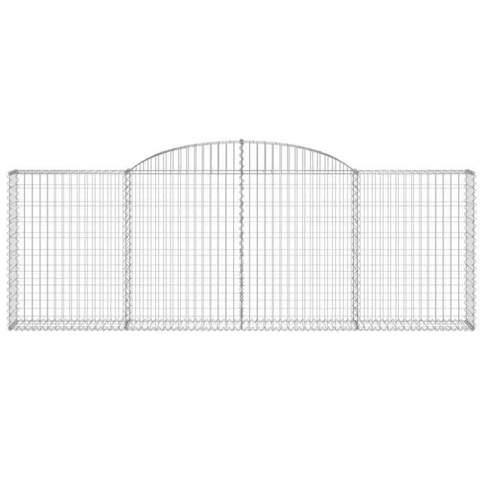 VidaXL Panier de Gabions Arqué, Cage à Gabion, Mur de Gabion, Panier à Pierre, Gabion pour Pierre Patio Extérieur, 153505