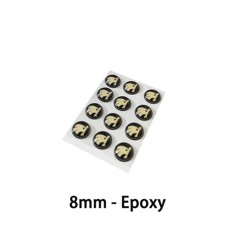 Naklejka Samochodowa 2025 Nowa 10 SZT 14mm Naklejka Emblemat Naklejka Na Kluczyk Samochodowy Zdalny Do Skoda Octavia Kodiaq Fabia Superb Rapid Kamiq Karoq Deri