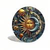 Vintage Sun Moon Metal Sign Round Wall Art Retro Bar Decor