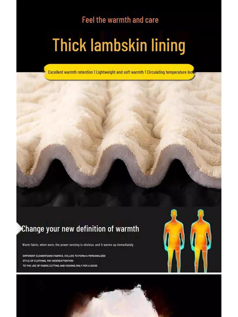 Men's Warm Lambswool Vest - Windproof, Thickened Cotton Jacket for Autumn & Winter