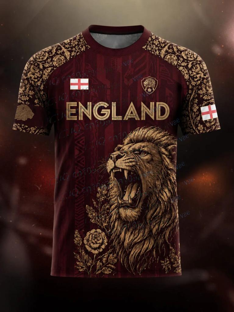 Summer Men's Women's England Game Day Outfit Short Sleeve T-shirt Tops Soccer Fans Soccer Jersey Fans T-shirt Tee