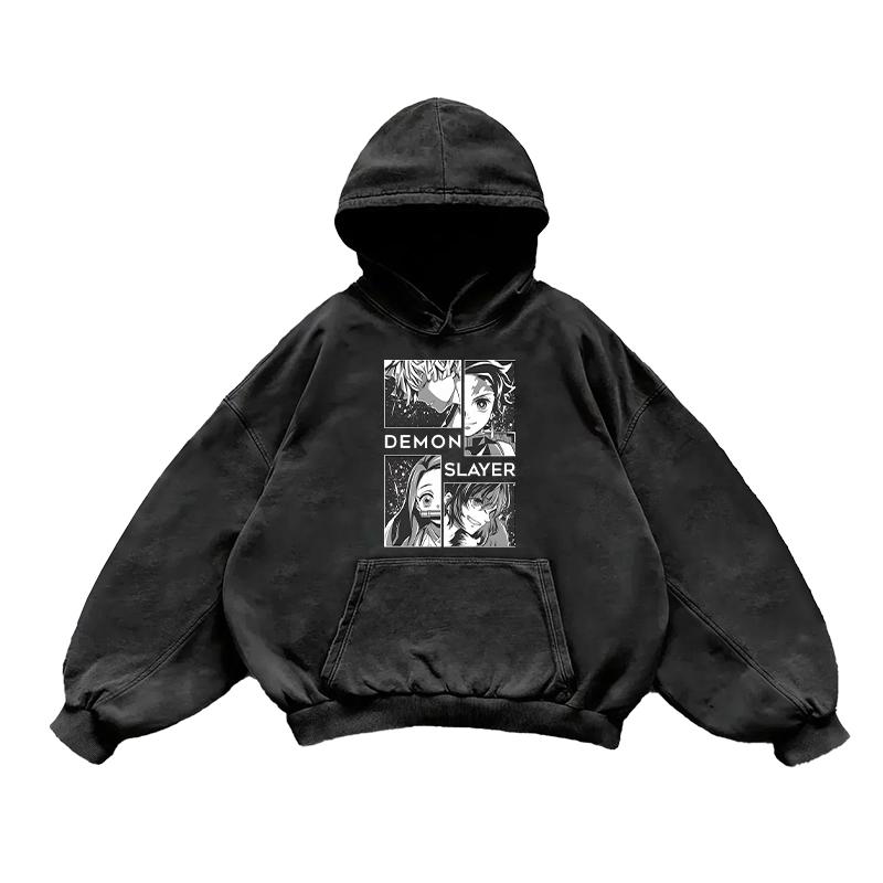 Mikina Demon Slayer Anime s potiskem Tanjirou a Nezuko Pánská Dámská Manga Mikiny Praná Bavlna Streetwear Harajuku Pulovr