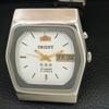 AUTOMATIC 46941 VINTAGE ORIENT CRYSTAL JAPAN MENS WHITE DIAL WATCH a704872-1