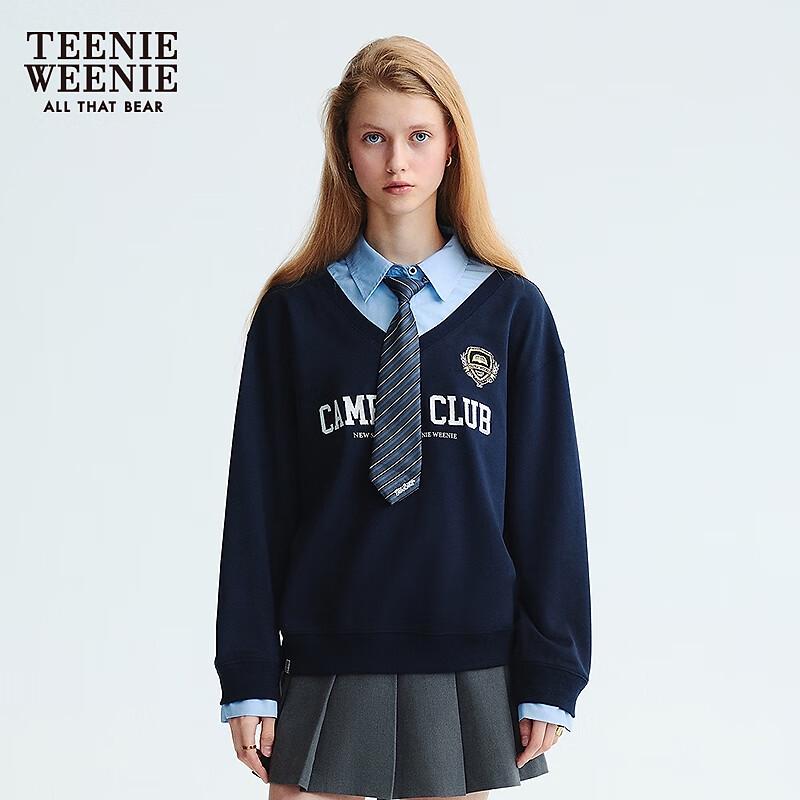 Teenie Weenie Women's College Style Sweatshirt with Detachable Tie