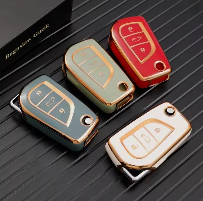 New TPU Car Flip Key Case Cover Shell Fob for Toyota Auris Corolla Avensis Verso Yaris Aygo Camry RAV4 Forturner Hilux Scion TC IM