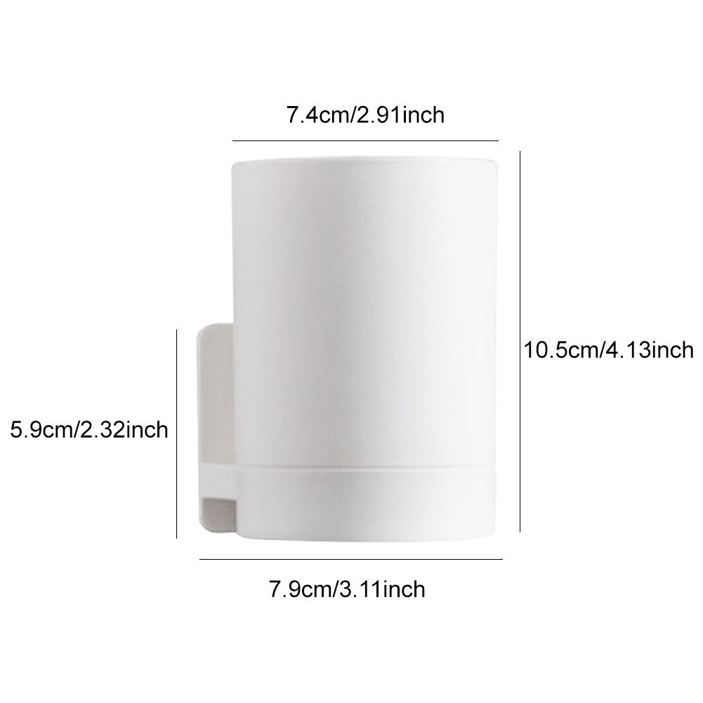 Simple Wall Mounted Mouthwash Cup With Holder Drill-Free Toothpaste Storage Shelf Bathroom Storage Organizer Portable Mouth Wash Cup Suit