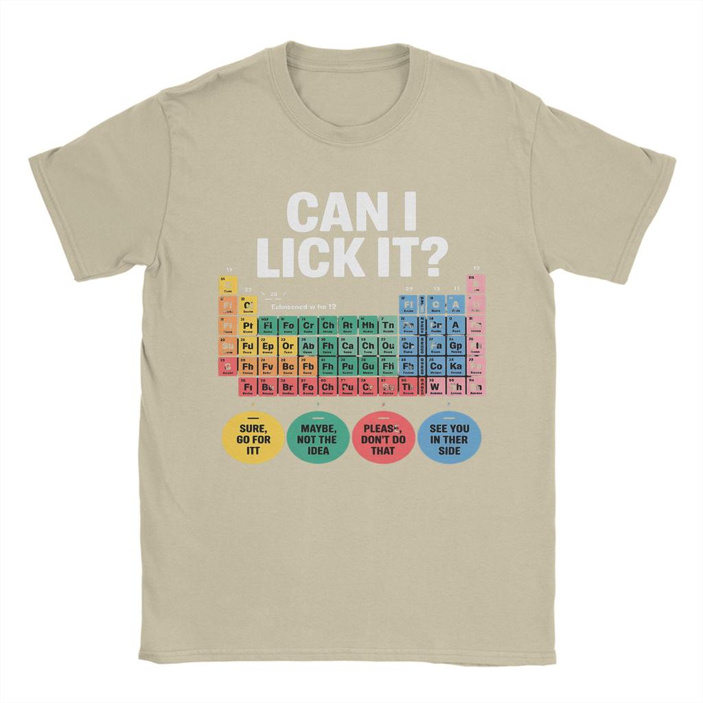Periodic Table Can I Lick It 100 Days of School  T-Shirt Men Women  Casual Cotton Tee Shirt O Neck T Shirt Plus Size Clothes