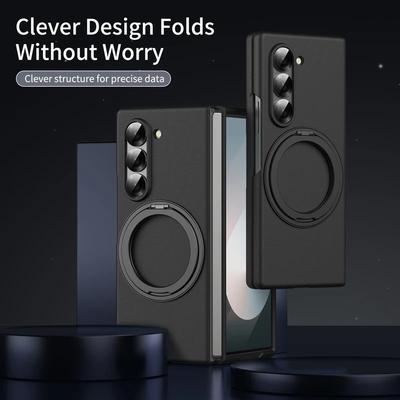 For Samsung Galaxy Z Fold 7 6 5 4 3 Magsafe Case Magnetic Metal Bracket External Screen Glass Shockproof Cover