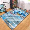 Pokemon Spielkarten Schiggy Muster Teppiche für Wohnzimmer Schlafzimmer Sofa Bodenmatte Anti-Rutsch Teppiche Kinderzimmer Spielmatte für Geschenke