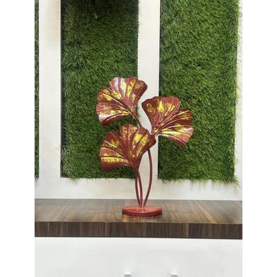 Metal Leaf Showpiece Statue For Table Top Decoration Tv Unit Centerpiece Bookshelf Desk Home Decor Living Room Bedroom Shelf Office