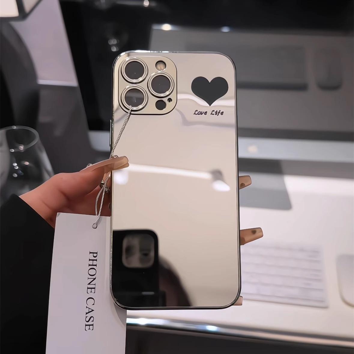 

Red and Black Love for IPhone16promax for Apple 15 Women s Mobile Phone Case 14 All-inclusive Anti-fall 13 Cute 12 For Apple 7/For Apple 8