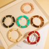 Personality Retro Multicolour Acrylic Bend Bangle for Women Charm Curved Bamboo Pipe Stone Grain Bracelet Jewelry Accessory Gift