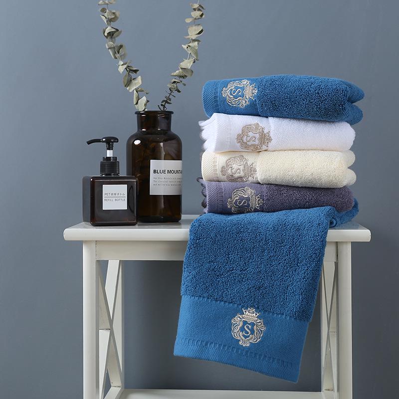 Five-Star Hotel Embroidered Pure Cotton Bath Towel - Thick, 32-Strand, Luxurious Daily Essential