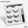 New 3 Pairs Normal Magnetic Eyelashes 5 Magnet 3D Mink Eyelashes Set With Eyeliner Tweezers Natural False LashesMakeup
