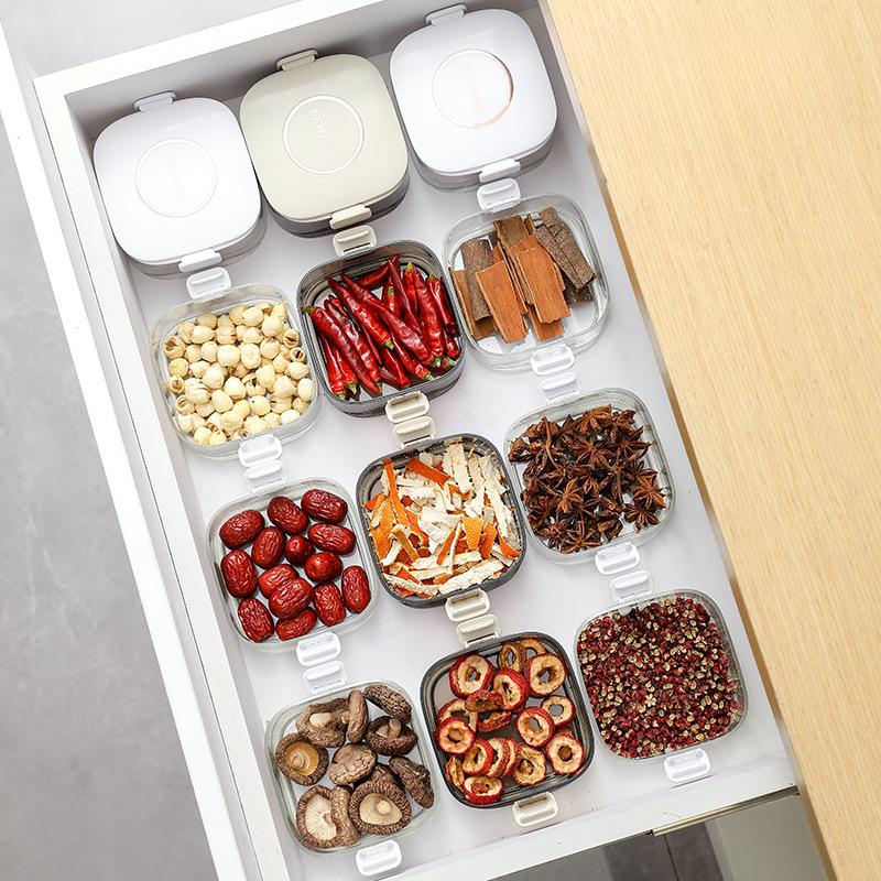 Spice Storage Box, Onion, Ginger, Garlic Fresh-keeping Box, Kitchen Seasoning Sealed Jar, Food Grade Small Material Packing Box, Sealed Jar.